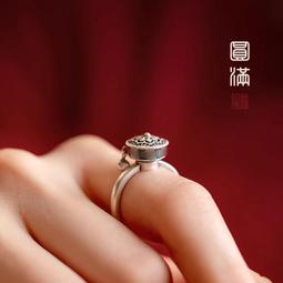 戒指六字真言轉運輪戒指女小眾設計招財食指戒高級感時尚個性自律指環 歷史價格詳細信息