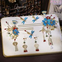 新款秀禾頭飾新中式古典婚禮流蘇髮簪套裝複復古新娘跟妝造型髮飾 歷史價格詳細信息