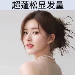 毛毛羽毛抓夾女2023新款高級感大號盤髮鴕毛髮夾後腦勺鯊魚夾 歷史價格詳細信息