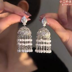 輕奢珠珠貓眼石耳環女2023新款潮個性百搭耳扣精致高級感耳圈耳飾~滿200元發貨 歷史價格詳細信息