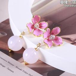 飾品琺瑯彩釉紅白雙色花朵長款流蘇耳環時尚氣質雛菊耳釘 歷史價格詳細信息