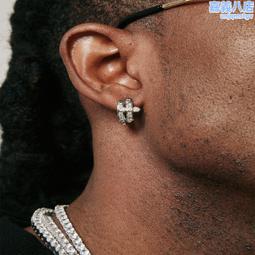 ICEGANG純銀四爪莫桑石耳釘鉆石耳飾歐美新款氣質高級感男女士款--鴻運飾品 歷史價格詳細信息