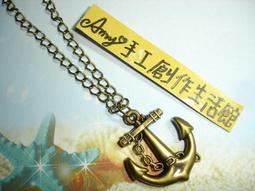 Amy手工創作生活館~手工設計【學院風~咖啡色織紋緞帶&深藍與白色格紋鈕扣+雙層鍊層次造型】古銅大別針/獨家設計款 歷史價格詳細信息