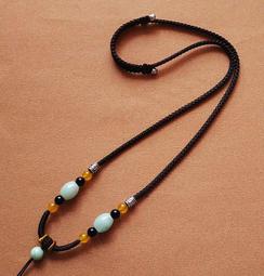 【樸緻精品】手工編織 黑瑪瑙 仿蜜蠟 項鍊繩 吊墜掛繩（GA-1740） 歷史價格詳細信息