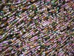 ~奇芽 水晶.寶石~ 天然-碧璽 3mm 扁圓形 切面形狀不規則 AAA極品 長度35cm 一標一條 *＝大批發場＝ 歷史價格詳細信息