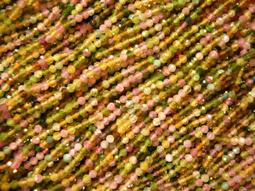 ~奇芽 水晶.寶石~ 天然-碧璽 3mm 扁圓形 切面形狀不規則 AAA極品 長度35cm 一標一條 *＝大批發場＝ 歷史價格詳細信息