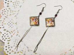 菱形耳環 日本友禪紙 和紙(手作~獨一商品)GE01-003 歷史價格詳細信息