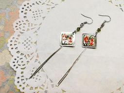 菱形耳環 日本友禪紙 和紙(手作~獨一商品)GE01-003 歷史價格詳細信息