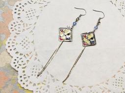 菱形耳環 日本友禪紙 和紙(手作~獨一商品)GE01-003 歷史價格詳細信息