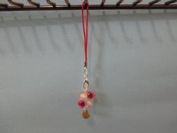 ~悠閒時光~白色珠中珠+粉紅色條紋珠吊飾 A4-108 歷史價格詳細信息