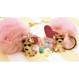 創意馬卡皮繩月光珠大閃鑽球花朵布藝吊飾包包掛飾鑰匙圈 歷史價格詳細信息