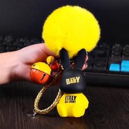 創意萌萌小兔愛心皮革馬卡皮繩吊飾包包吊飾鑰匙圈 歷史價格詳細信息