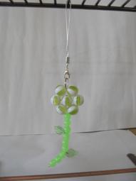 ~悠閒時光~白色珠中珠+粉紅色條紋珠吊飾 A4-108 歷史價格詳細信息