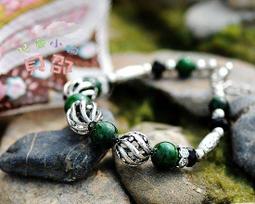 ｡。貝邵手工飾品。｡全手工編織 原創正品 極品多層純天然孔雀石珠手鍊 孔雀石長串手鍊  切面黑水晶#84846 歷史價格詳細信息