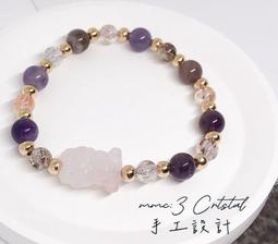 手作 招貴人 招桃花 粉晶 ABS珍珠 紫晶 天然水晶 原創 送禮 手鍊 手鏈 銅線 玫瑰金 歷史價格詳細信息