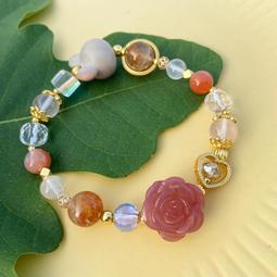 紅膠花 膠花水晶 手鍊 手環 手珠 7mm 天然 ❤水晶玉石特賣#R026-2 歷史價格詳細信息