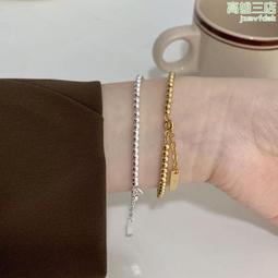 ins小眾簡約風飾品s925純銀圓珠手鍊韓系個性氣質女款珠子手飾品 歷史價格詳細信息