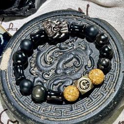 天然黑曜石轉運珠手鏈女款金曜石護身佛珠手串七夕禮物 歷史價格詳細信息