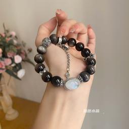 天然藍月光石手鏈冰透體水晶手串單圈禮 愛情情侶夜光石飾品手串 歷史價格詳細信息