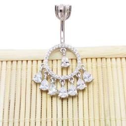 超閃鋯石肚臍環 肚臍釘 細針 穿刺針 性感臍環 閃亮 鈦針 白色 金色 歷史價格詳細信息