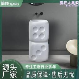 民宿洗手盆圓形立柱盆人造石落地式洗臉盆酒店衛生間一體柱盆 歷史價格詳細信息