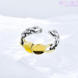 戒指東大門極簡S925純銀戒指女小眾設計感ins網紅復古雙層小熊食指對戒 歷史價格詳細信息