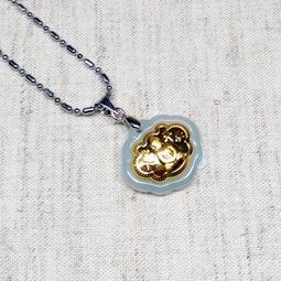 金鑲玉平安鎖 天然和田玉吊墜鑲玉925銀古法金國潮古風女飾品項鍊 歷史價格詳細信息