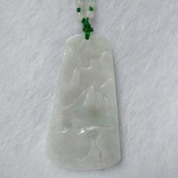 ✾緬甸天然A貨翡翠✾緬甸玉✾山水牌 項鍊 歷史價格詳細信息