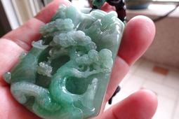 天然a貨翡翠墨翠山水牌 富貴山居圖 玉石吊墜掛件玉佩男士項鍊男女款玉佩 大氣漂亮上檔次 由 歷史價格詳細信息