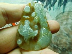 翡翠悟道，半山半水特色料天然翡翠  一半湖水色 一 翡翠 原石 擺件【天地通】二手-2756 歷史價格詳細信息