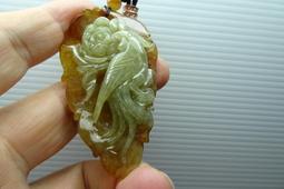 翡翠A貨 鳳女 美女雕刻 鳳凰 美女 掛件 牌子 項鍊 玉石雕刻件 歷史價格詳細信息