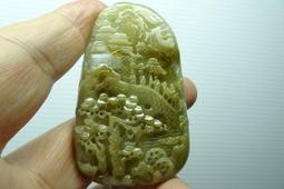 緬甸玉a貨翡翠 山水牌 黃加綠玉墜掛件 三彩飄花H173 歷史價格詳細信息