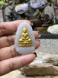 金鑲玉觀音佛吊墜3d黃金玉墜 和田玉項鍊 火焰佛玉觀音 歷史價格詳細信息