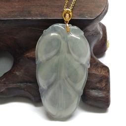 冰晴底翡翠葉子吊墜  裸石無裂紋種老膠感足底子細膩   整體尺寸 翡翠 飾品 收藏【二手】【微淵古董】-3775 歷史價格詳細信息