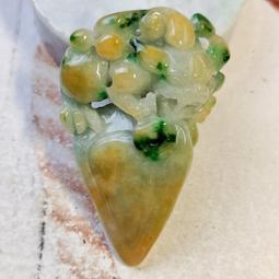 福利！天然a貨特色黃加綠翡翠手鐲23427 歷史價格詳細信息