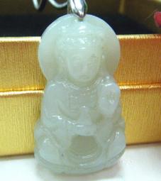 天然新疆和闐玉【蓮花觀音】項鍊(白鋼0.2/42cm)5.4ㄨ2.7ㄨ0.8cm(22.2g)色溫潤澤=*B-115 歷史價格詳細信息