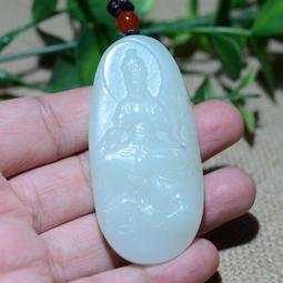 籽料觀音新疆和闐玉籽料獨籽白玉紅油皮聚紅皮吊墜掛件牌子龍鳳， 歷史價格詳細信息