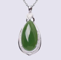 預購商品-JJ079S925純銀鑲嵌柳葉天然和田玉鋯石項鍊~ 抗過敏 歷史價格詳細信息