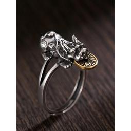 ts銀飾手工銀匠純銀戒指《鏈條》戒指複古戒指個性戒指情侶戒指男生戒指嘻哈戒指轉運戒指造型戒指開口戒指-哈囉好物 歷史價格詳細信息