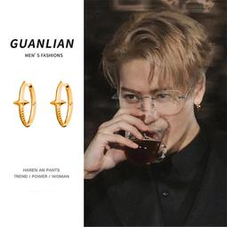 耳環男士 潮流嘻哈個性 男款痞帥 小眾耳釘高級感男生耳圈耳飾 歷史價格詳細信息