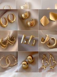 金色耳釘女小眾設計高級感復古耳墜2024新款爆款耳環獨特輕奢耳飾 歷史價格詳細信息