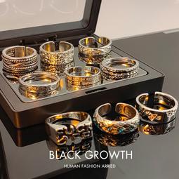 嘻哈食指戒新款銅鑲鋯石男士指環ins時尚潮流鑲鑽情侶戒指-哈囉好物 歷史價格詳細信息