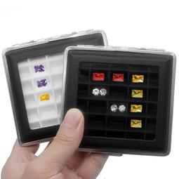 鑽石盒/裸石盒/彩寶盒/珠寶盒/戒面盒透明玻璃蓋寶石盒/首飾盒/掛件盒/吊墬盒 裸石戒面盒帶托盤內芯黑白雙面 歷史價格詳細信息