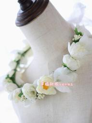 新娘頭飾白色森系花朵盤發發夾唯美簡約婚紗禮菔配飾仙美造型發飾 歷史價格詳細信息