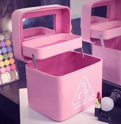 韓國化妝 化妝箱收納盒大容量  小方 可愛手提洗漱 歷史價格詳細信息