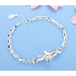 990純銀手鐲年輕氣質日韓簡約時尚推拉女款圓珠櫻花銀鐲子送女友 歷史價格詳細信息