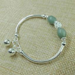 990純銀手鐲年輕氣質日韓簡約時尚推拉女款圓珠櫻花銀鐲子送女友 歷史價格詳細信息