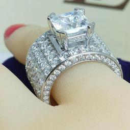 4克拉心型鑽石珠寶歐美專櫃925純銀鍍厚金戒指 微鑲飾品鑽包邊高碳鑽定制鉑金18K純銀戒指 高碳仿真鑽石莫桑鑽寶低價出清 歷史價格詳細信息