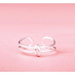 雙層交織麻花開口尾戒日韓925純銀簡約潮流做舊ins小眾戒指-哈囉好物 歷史價格詳細信息