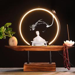 新款禪意倒流香爐中式創意彌勒佛招財擺件燈家用室內香薰檀沉香爐 歷史價格詳細信息